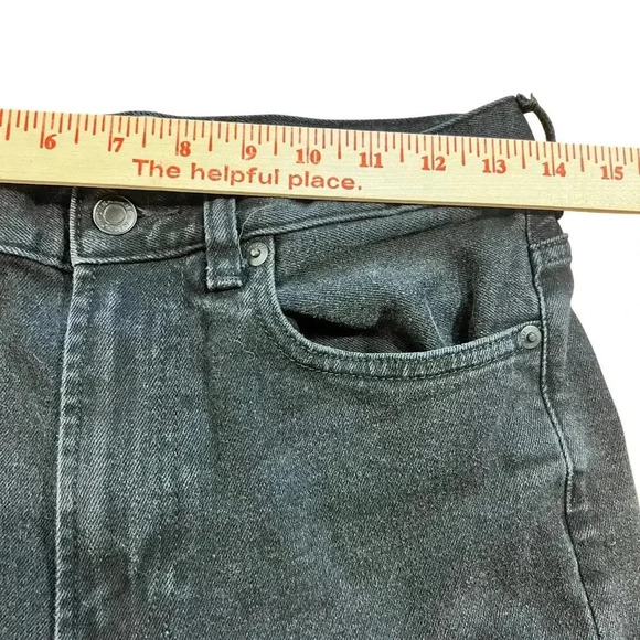 Everlane Black Denim High Rise Straight Leg Jeans Size 26 Regular Stretch Casual - Picture 6 of 8
